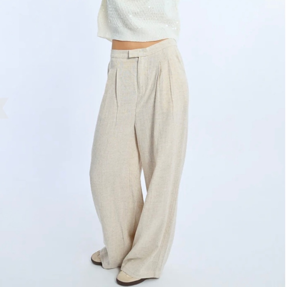 Wide leg linen pants